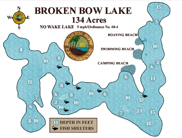 Broken Bow lake map